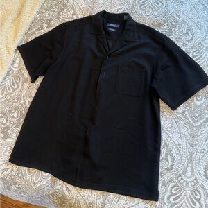 Men's Classic Black Casual Button Down Shirt